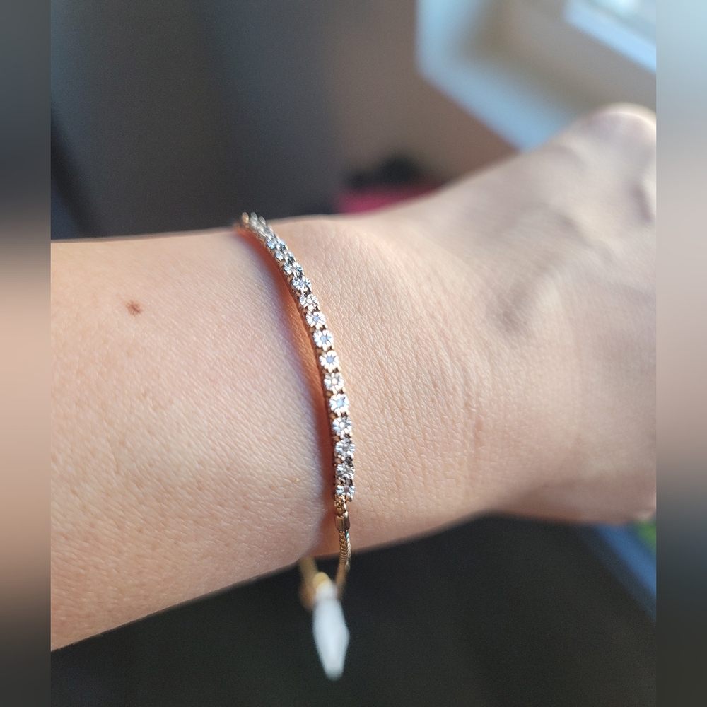 Diamond Bolo Bracelet (1/10 ct. t.w.) in Sterling Silver, 14k Gold-Plated